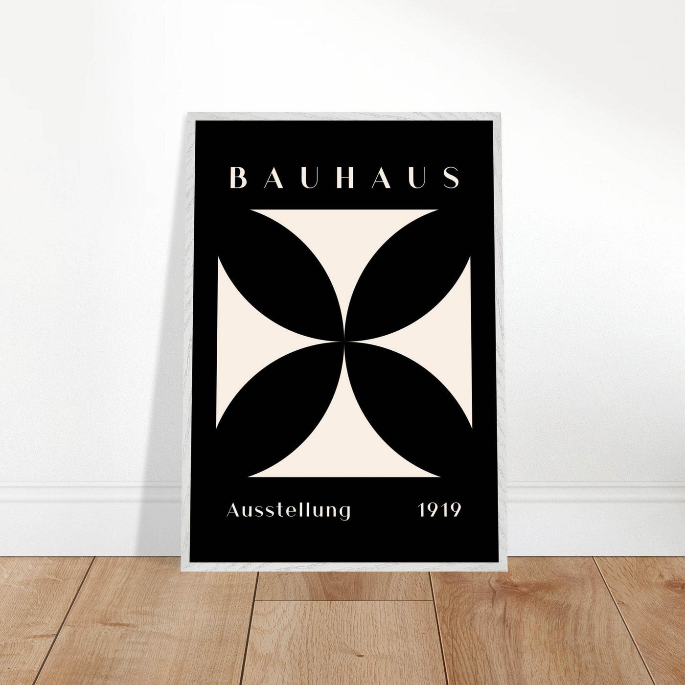 Bauhaus Ausstellung 1919 Black & Cream Minimalist - Vibrantwalls