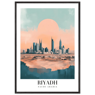 Riyadh Saudi Arabia Framed Poster – Modern Desert City Wall Art in Earthy Tones - Vibrantwalls