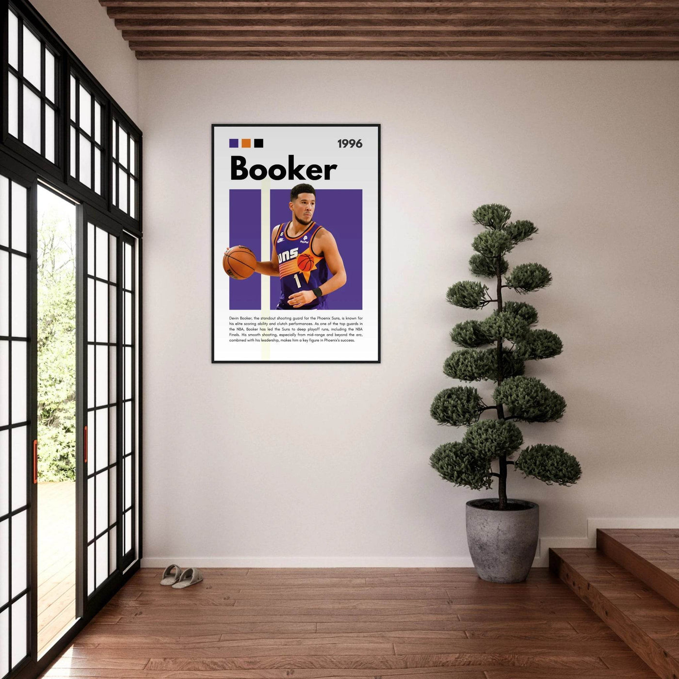 Devin Booker Phoenix Suns Modern Art Print - Vibrantwalls