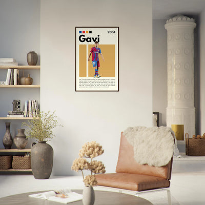 Gavi FC Barcelona Soccer Framed Football Poster Vibrantwalls