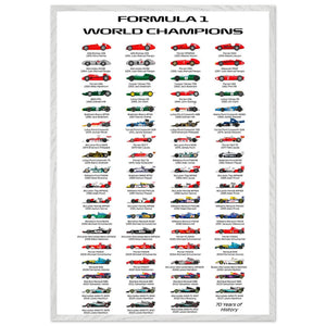 Formula 1 World Champions Poster - 70 Years of History - Eco-Friendly, Ready to Hang - Vibrantwalls