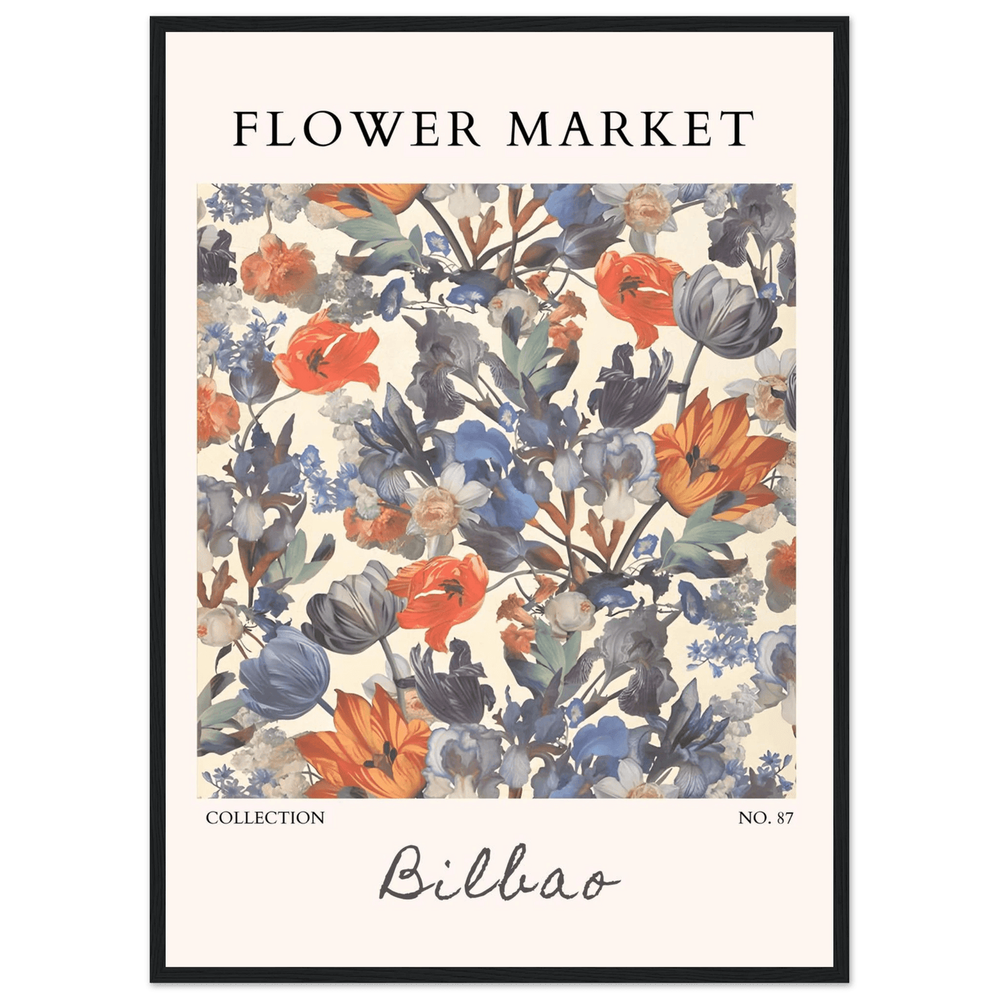Flower Market Bilbao Print – Elegant Floral Framed Poster | Vibrant Nature & Botanical Art, Ready-to-Hang - Vibrantwalls