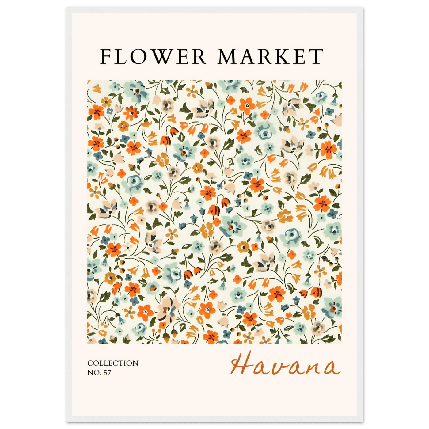 Flower Market 'Havana' Framed Poster – Vibrant Floral Art Print | Ready-to-Hang in Various Sizes & Frame Styles - Vibrantwalls