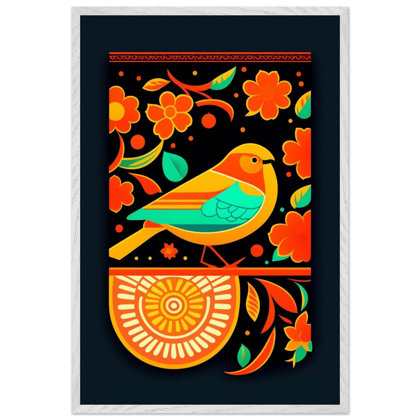 Vibrant Folk Bird Art - Vibrantwalls
