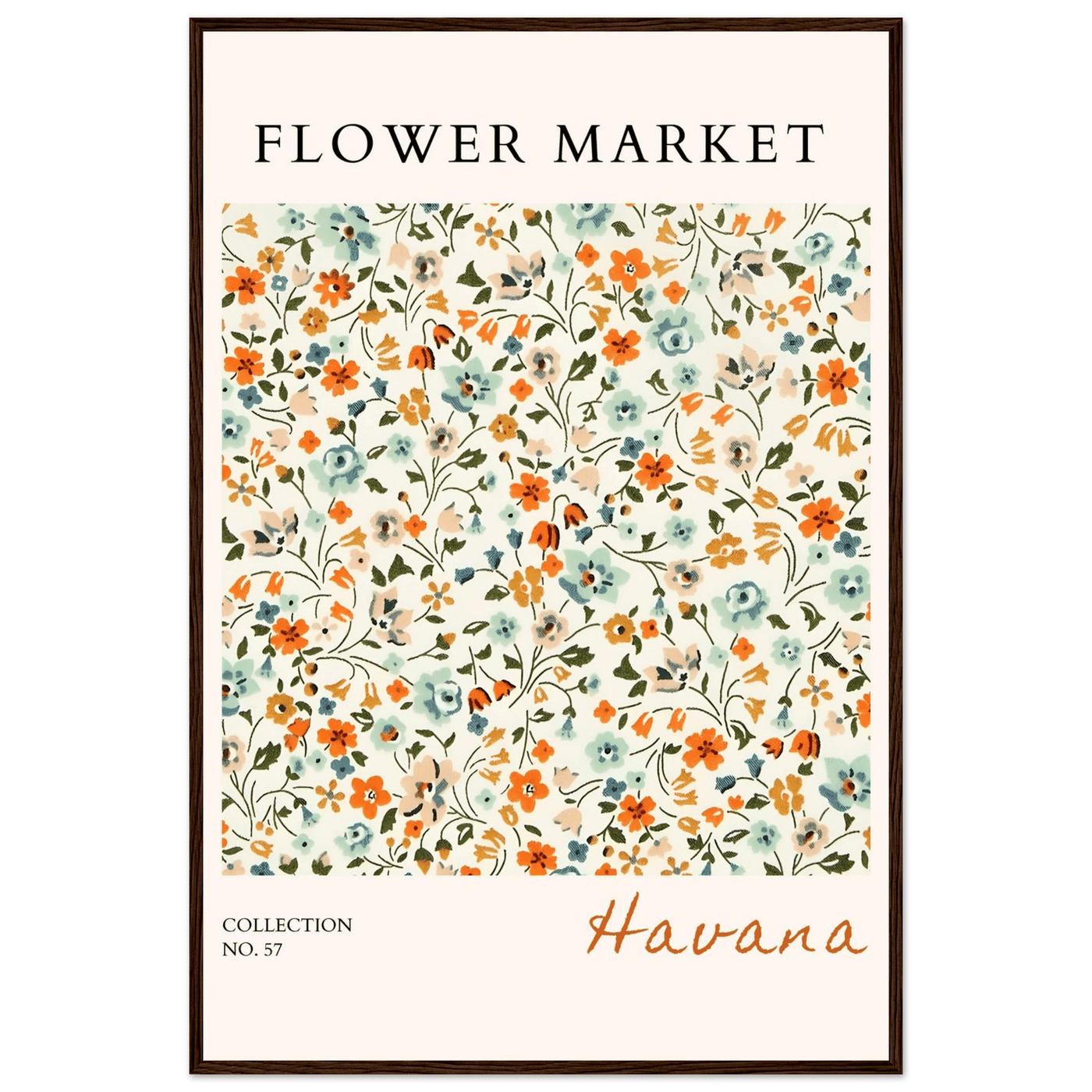 Flower Market 'Havana' Framed Poster – Vibrant Floral Art Print | Ready-to-Hang in Various Sizes & Frame Styles - Vibrantwalls