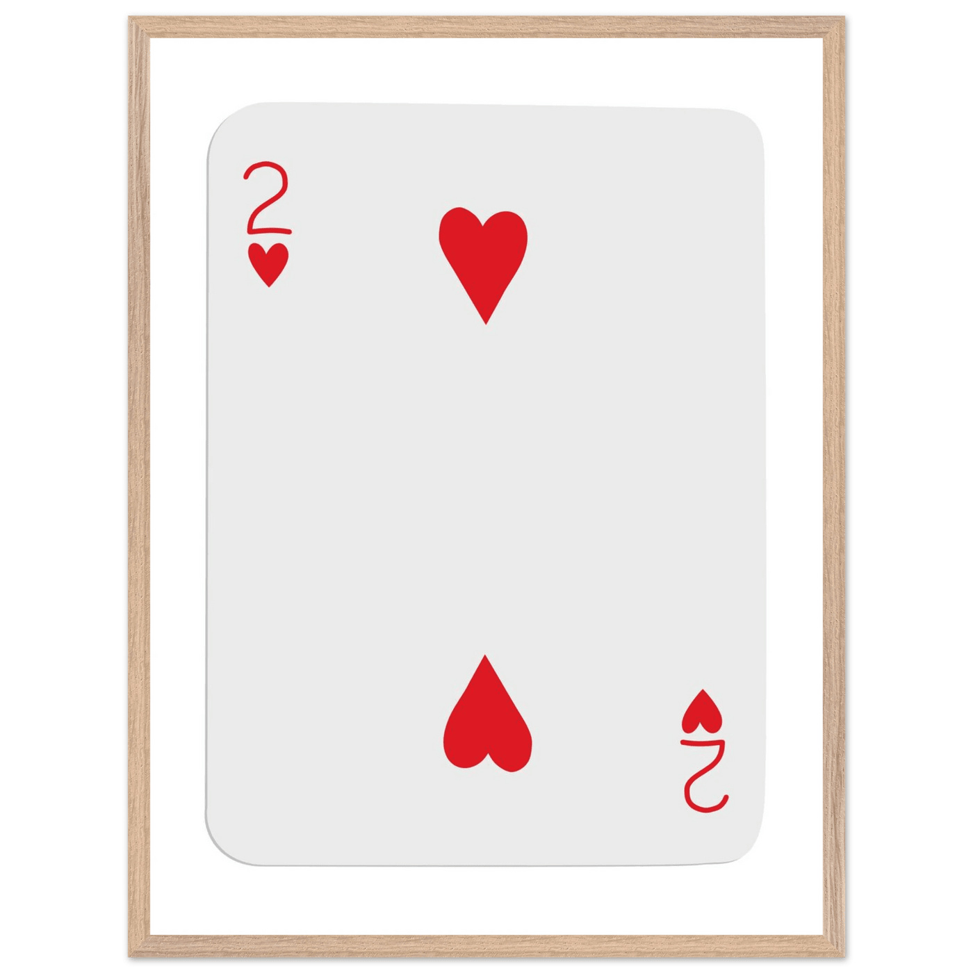 Two of Hearts Poker Card Print - Framed Wall Art, Eco-Friendly Wood Frame in Your Choice of Size & Finish - Vibrantwalls