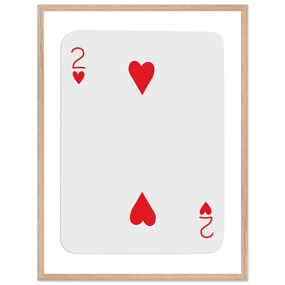 Two of Hearts Poker Card Print - Framed Wall Art, Eco-Friendly Wood Frame in Your Choice of Size & Finish - Vibrantwalls