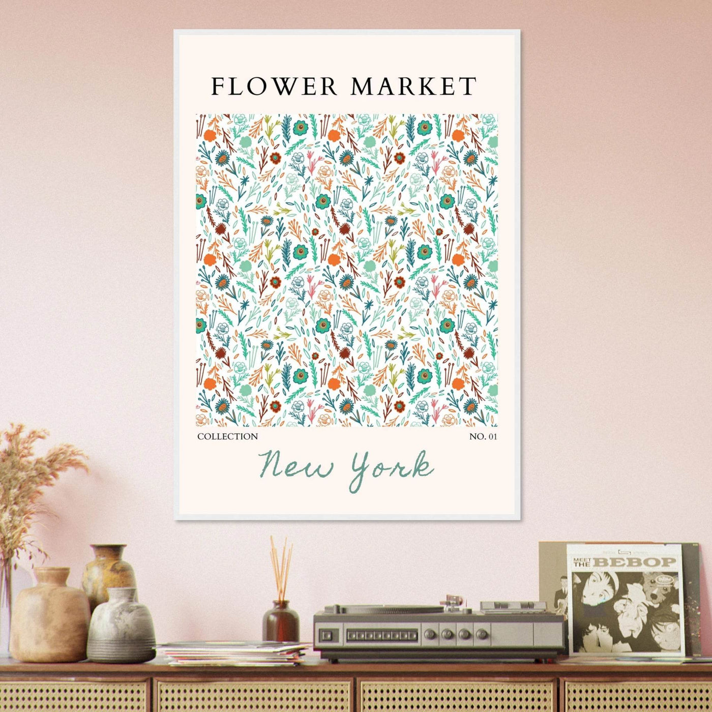 Flower Market New York Framed Poster – Whimsical Floral Art Print | Ready-to-Hang in Your Choice of Frame - Vibrantwalls