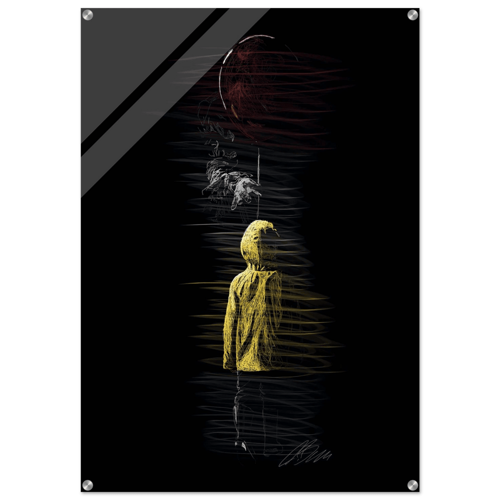 Abstract Figure Acrylic Print – Modern Black & Yellow Art, Vibrant & Durable Wall Decor - Vibrantwalls