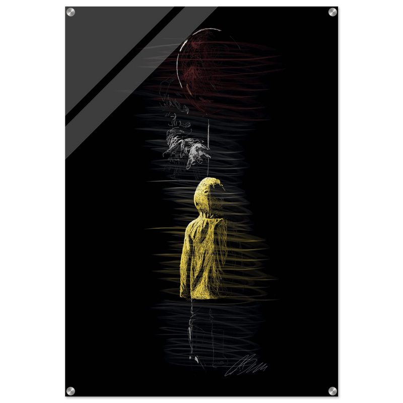 Abstract Figure Acrylic Print – Modern Black & Yellow Art, Vibrant & Durable Wall Decor - Vibrantwalls