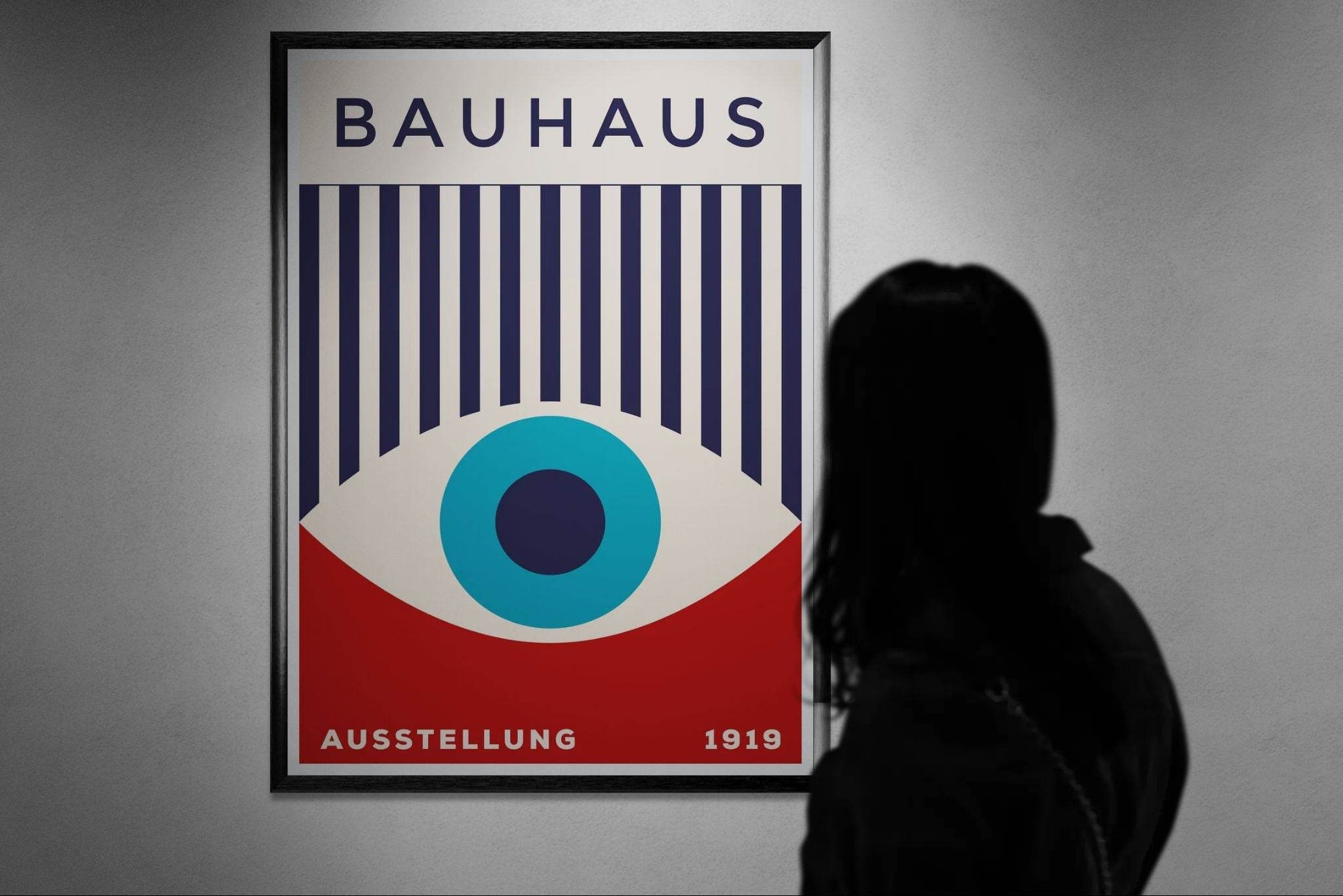 Bauhaus Geometric Eye 1919 Movement Style Design Poster Wall Art - Vibrantwalls