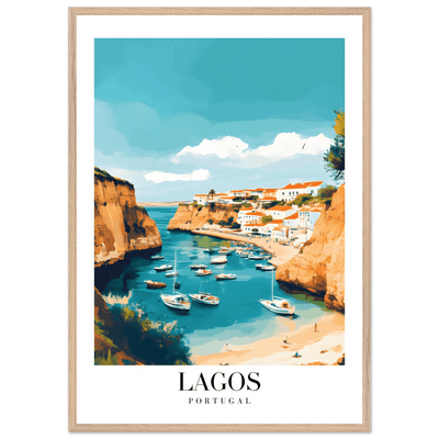 Lagos Portugal Framed Poster – Coastal Charm Travel Art with Wooden Frame - Vibrantwalls