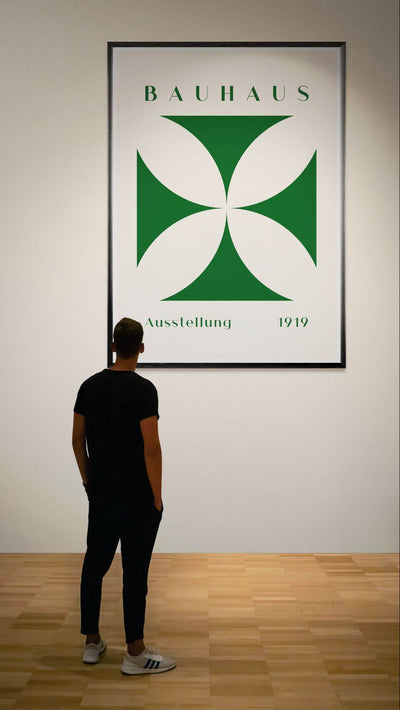 Deep Green Cream Bauhaus 1919 - Vibrantwalls