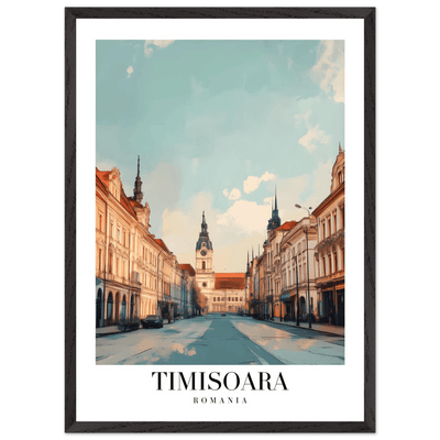Timisoara Romania Framed Poster – Vintage Cityscape Wall Art with Wooden Frame - Vibrantwalls