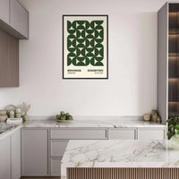 Bauhaus Forest Green Cream Wall Art - Vibrantwalls