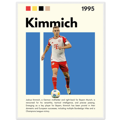 Joshua Kimmich Bayern Munich Framed Football Poster 60x80 cm 24x32″ White frame Vibrantwalls