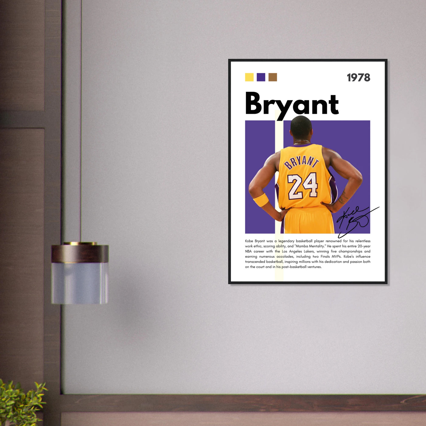 Kobe Bryant Mamba Mentality Lakers Framed Poster Vibrantwalls