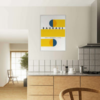 Bauhaus Blue Tunnel Geometric Wall Art - Vibrantwalls