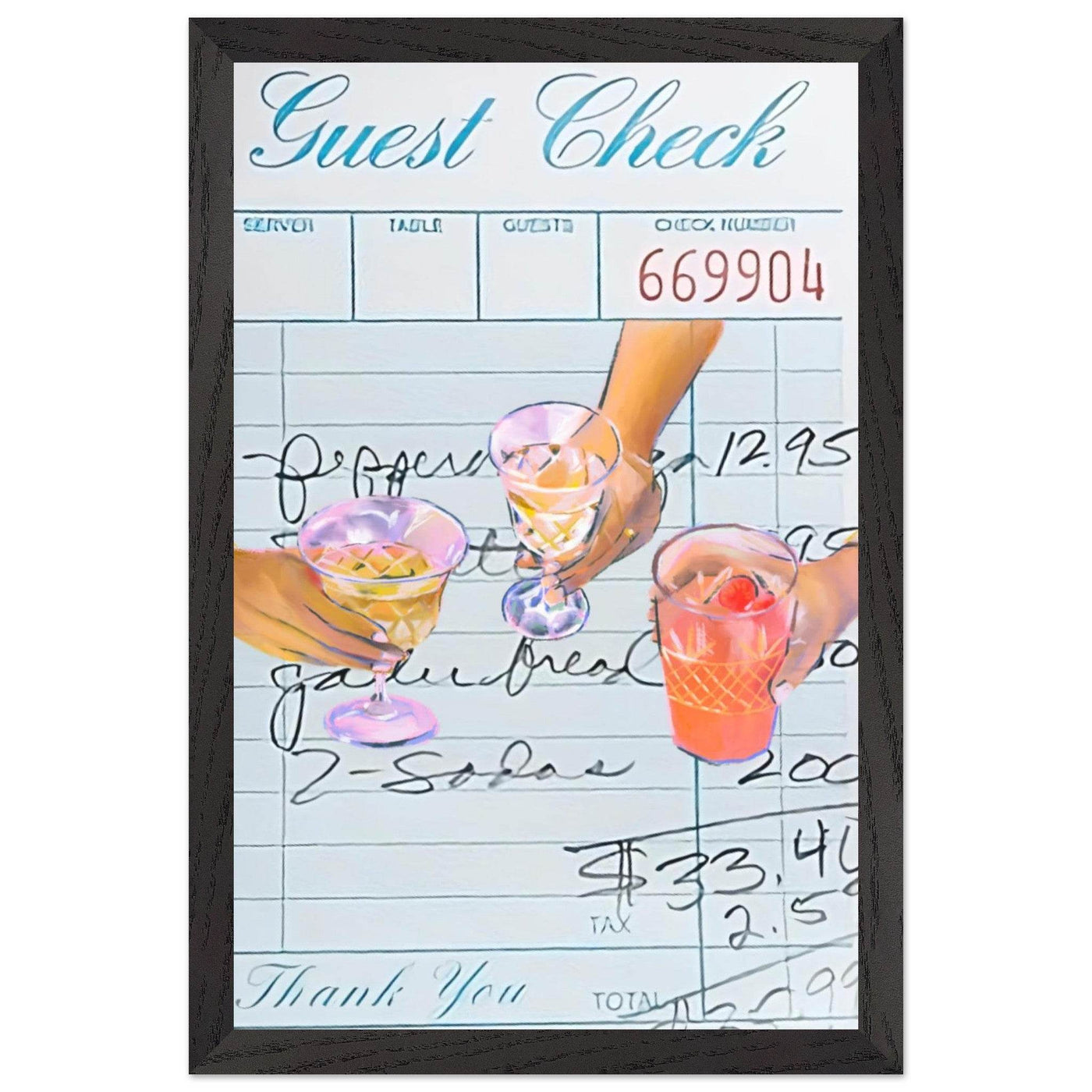 Guest Check Cocktail - Vibrantwalls