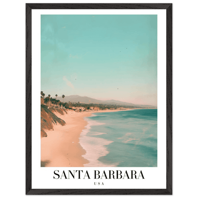 Santa Barbara USA Framed Poster – Pastel Beach Travel Wall Art in Your Choice of Frame - Vibrantwalls