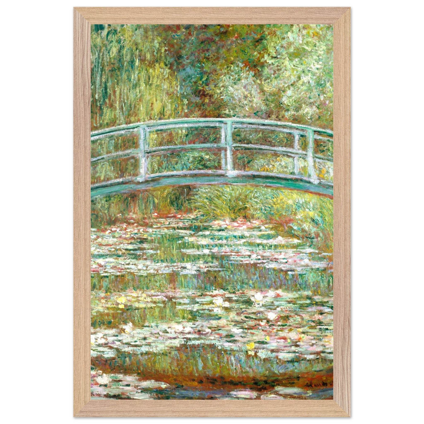 Bridge Over a Pond Art Print - Water Lilies Decorative Artwork for Your Space - Vibrantwalls