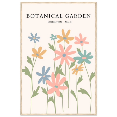 Botanical Garden Framed Poster – Whimsical Pastel Floral Art Print | Ready-to-Hang Wall Decor - Vibrantwalls