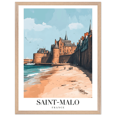 Saint-Malo France Framed Poster – Vintage Coastal Wall Art with Custom Wooden Frame - Vibrantwalls