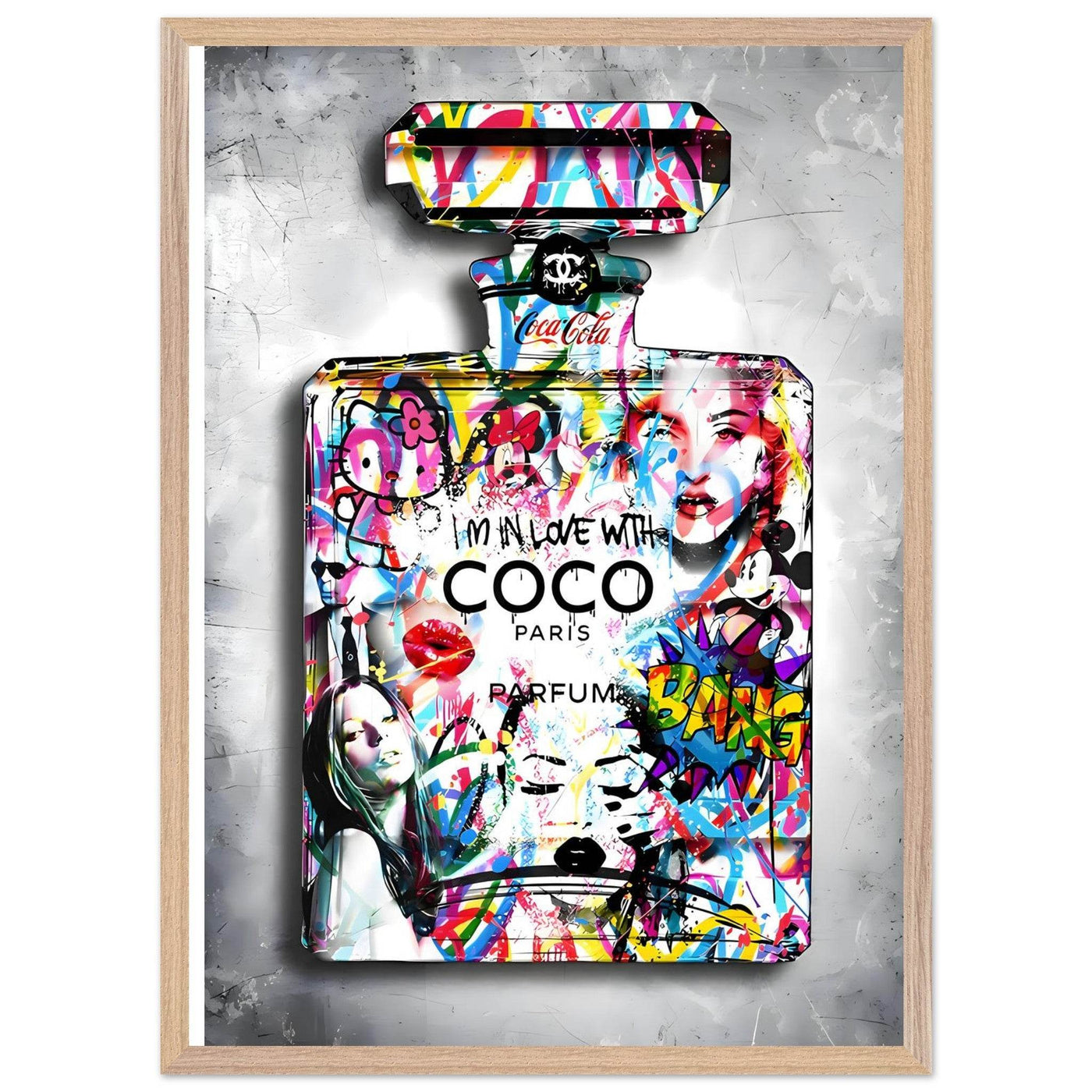 Vibrant Pop Art Chanel Perfume Bottle Print - Graffiti Chic Wall Decor for Fashion Lovers - Vibrantwalls