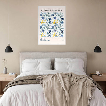 Athens Flower Market Framed Poster – Watercolor Floral Art Print | Ready-to-Hang in Various Sizes & Frame Styles - Vibrantwalls