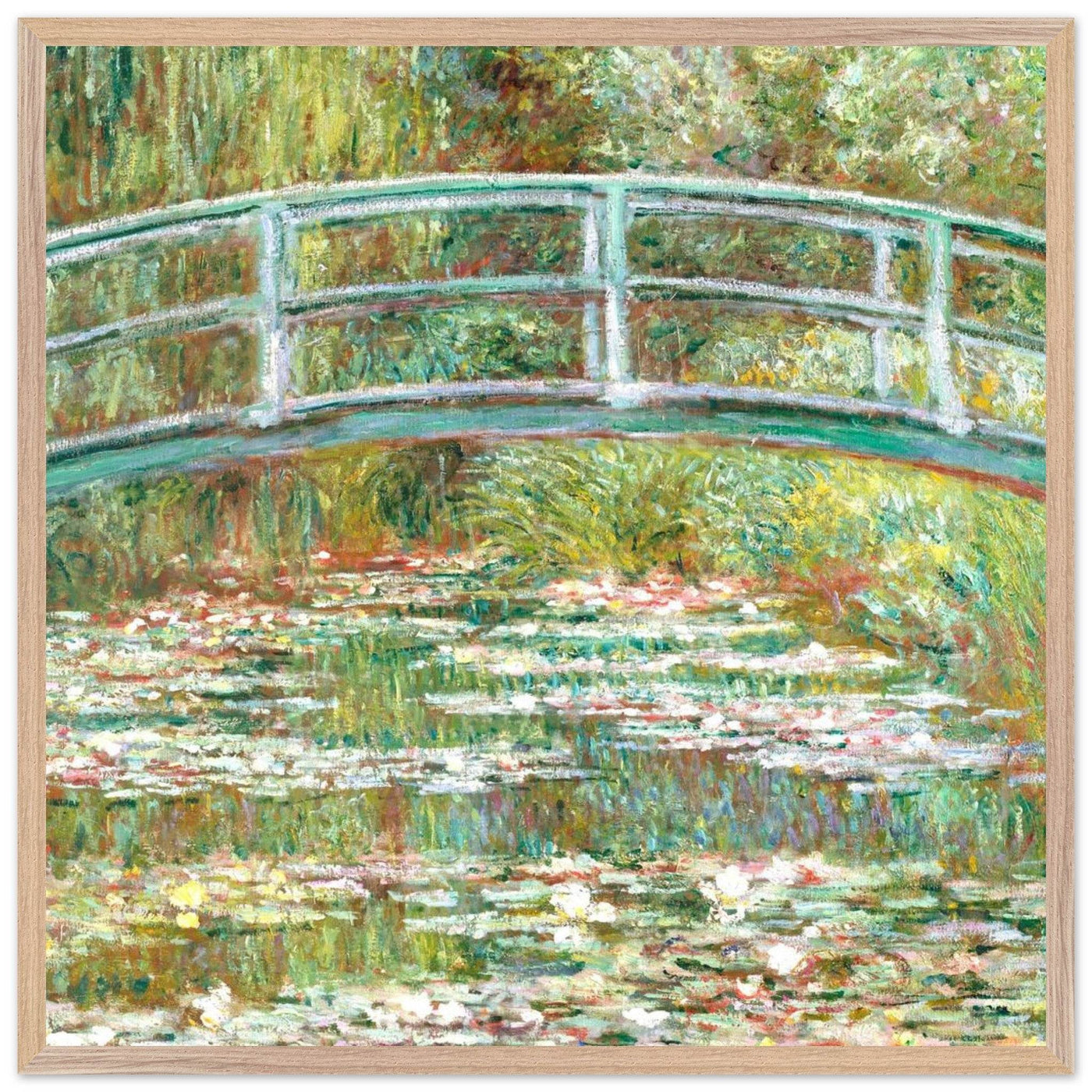 Bridge Over a Pond Art Print - Water Lilies Decorative Artwork for Your Space - Vibrantwalls