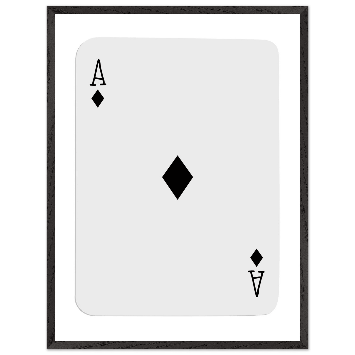 Minimalist Ace of Diamonds Poker Card Art Print - Framed Wall Decor with Eco-Friendly Wood Frame - Vibrantwalls