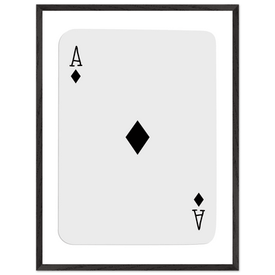 Minimalist Ace of Diamonds Poker Card Art Print - Framed Wall Decor with Eco-Friendly Wood Frame - Vibrantwalls