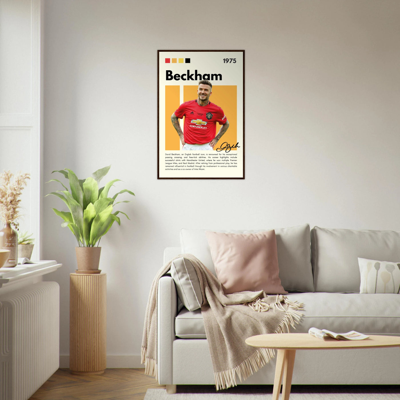 David Beckham Manchester United Soccer Framed Poster Vibrantwalls