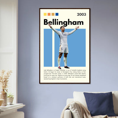 Jude Bellingham Real Madrid Football Poster – Modern Pop Art Print in Your Choice of Frame Vibrantwalls