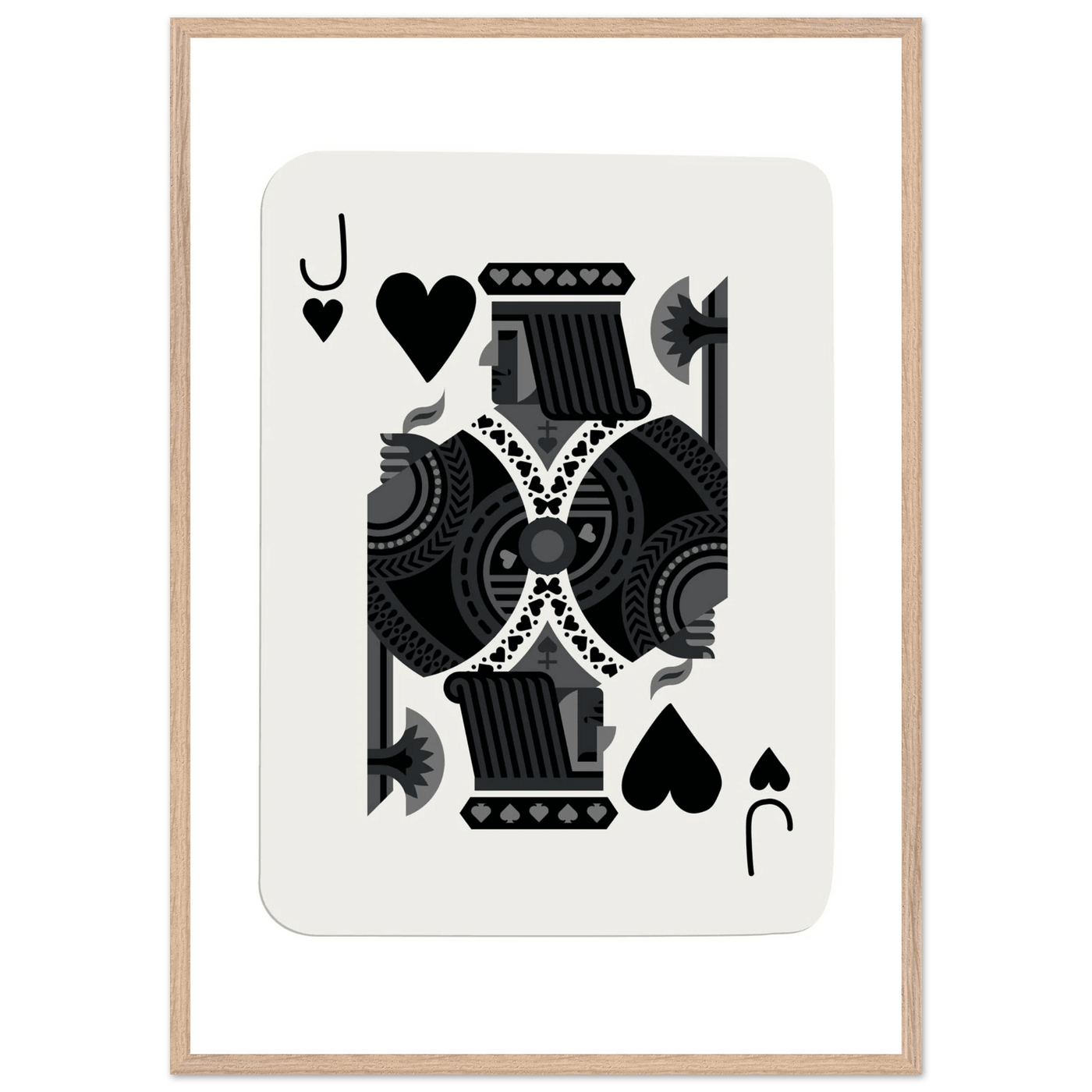 Minimalist Jack of Spades Poker Card Print - Mounted Framed Eco-Friendly Art, Various Sizes & Finishes - Vibrantwalls