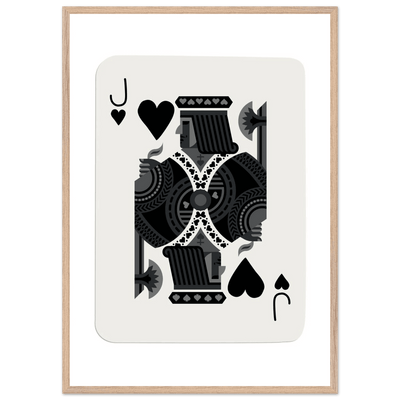 Minimalist Jack of Spades Poker Card Print - Mounted Framed Eco-Friendly Art, Various Sizes & Finishes - Vibrantwalls