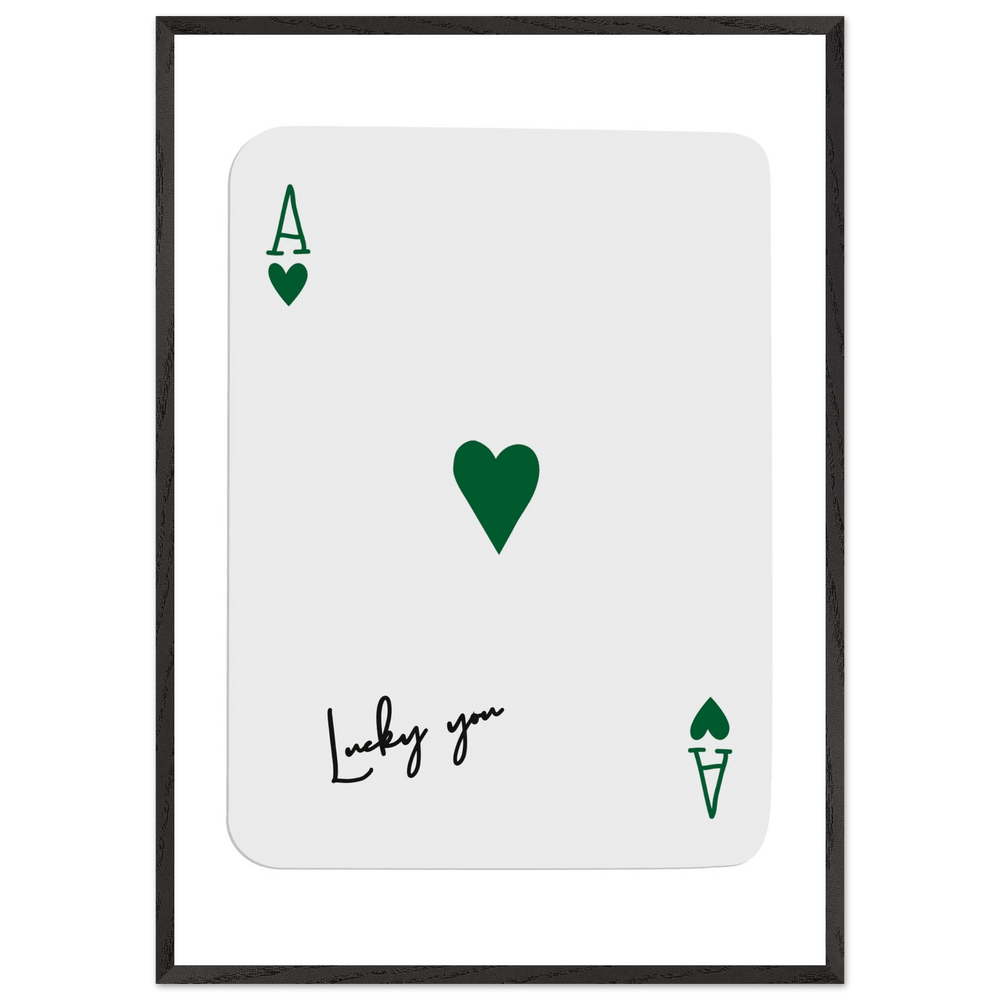 Lucky You Ace of Hearts Custom Playing Cards Framed Poster Wall Art - Vibrantwalls