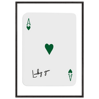 Lucky You Ace of Hearts Custom Playing Cards Framed Poster Wall Art - Vibrantwalls