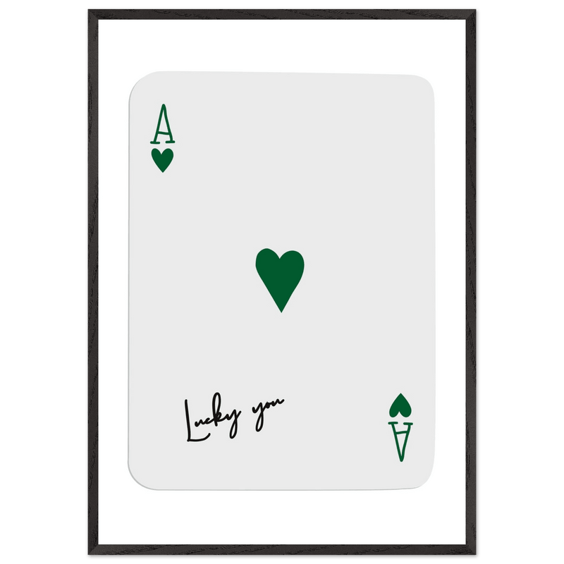 Lucky You Ace of Hearts Custom Playing Cards Framed Poster Wall Art - Vibrantwalls