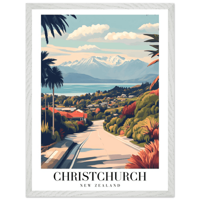 Christchurch New Zealand Framed Poster – Vintage Travel Wall Art with Wooden Frame - Vibrantwalls