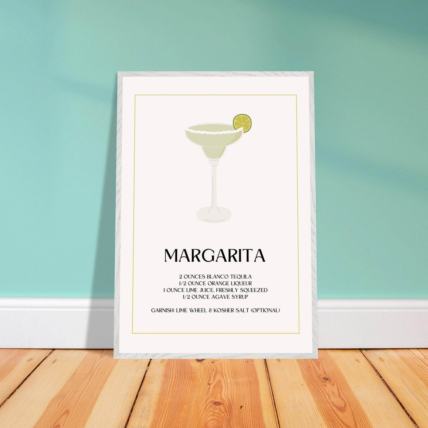 Margarita Cocktail Recipe Tequila Lime Salt Rim - Vibrantwalls