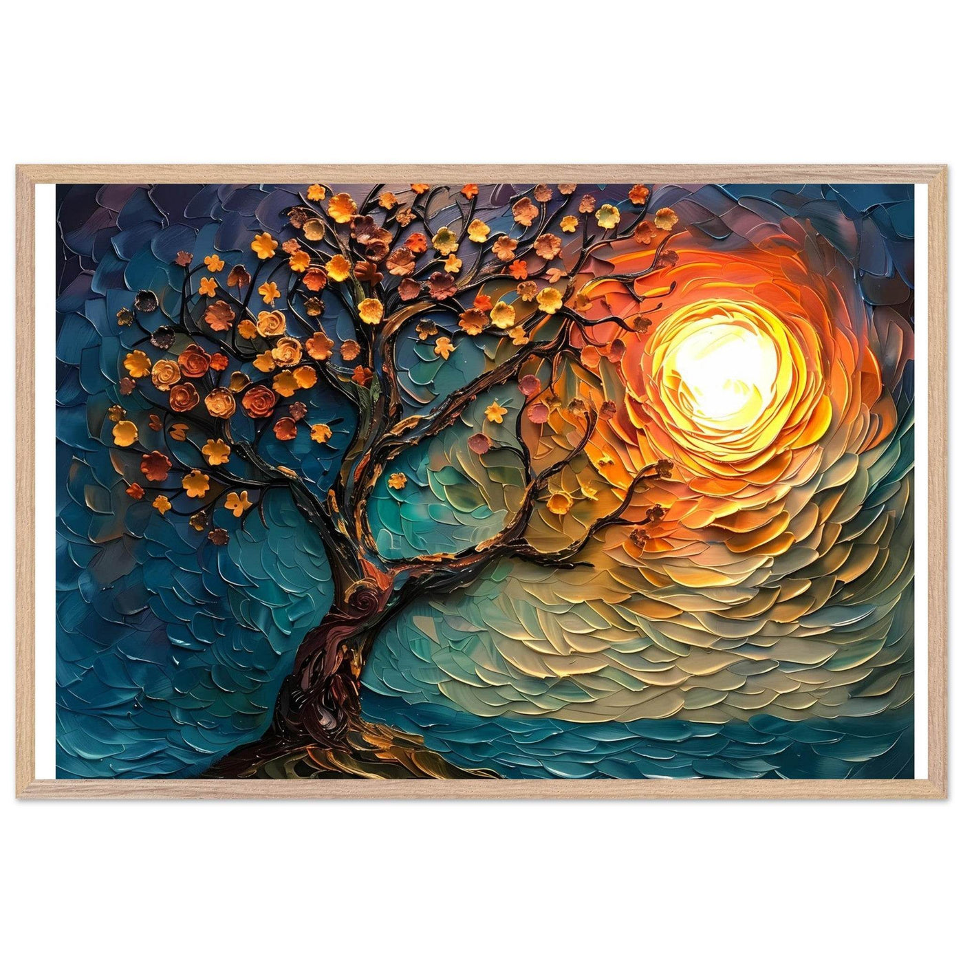 Tree of Life Textured Sunset Palette - Vibrantwalls