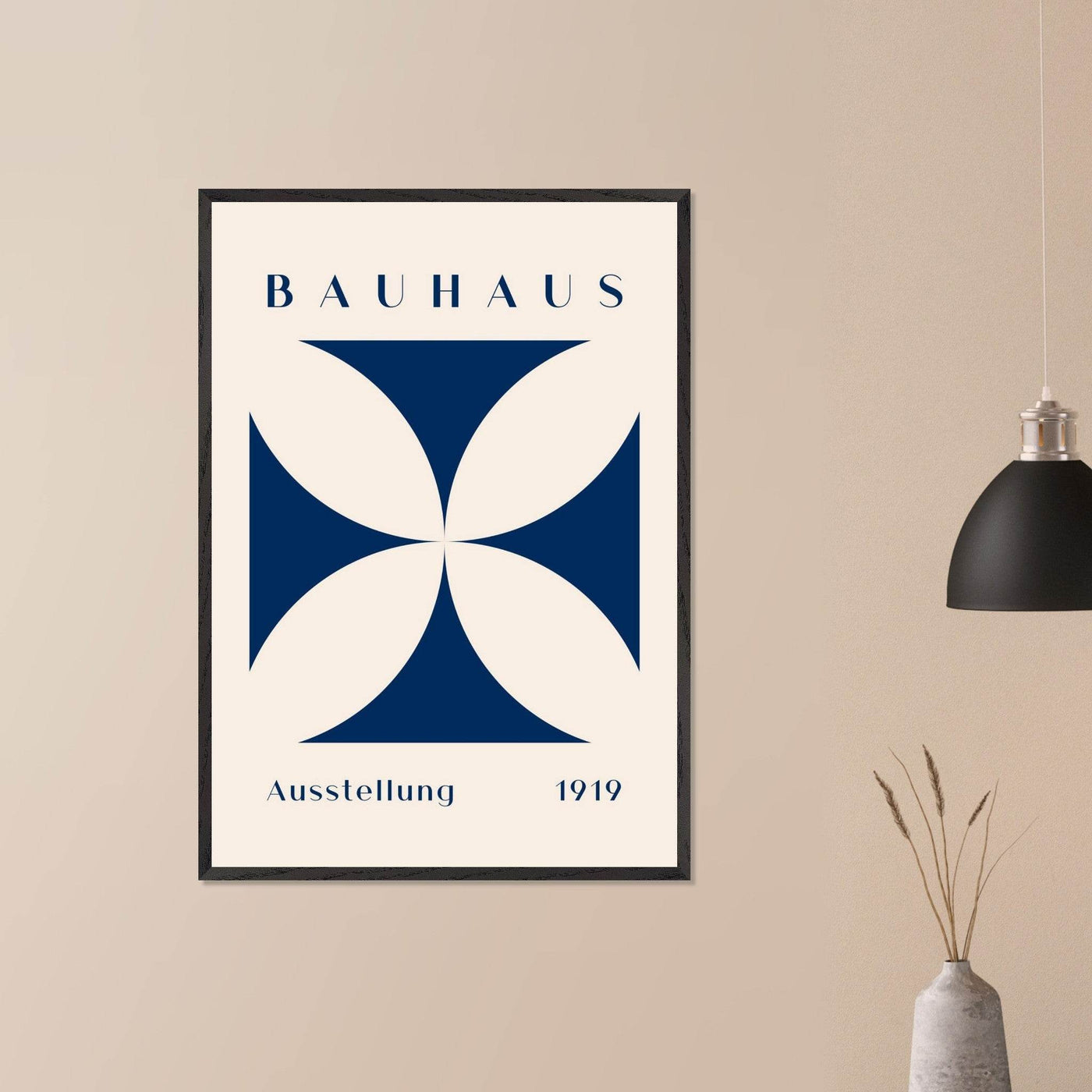 Bauhaus Exhibition 1919 - Navy Cream - Vibrantwalls