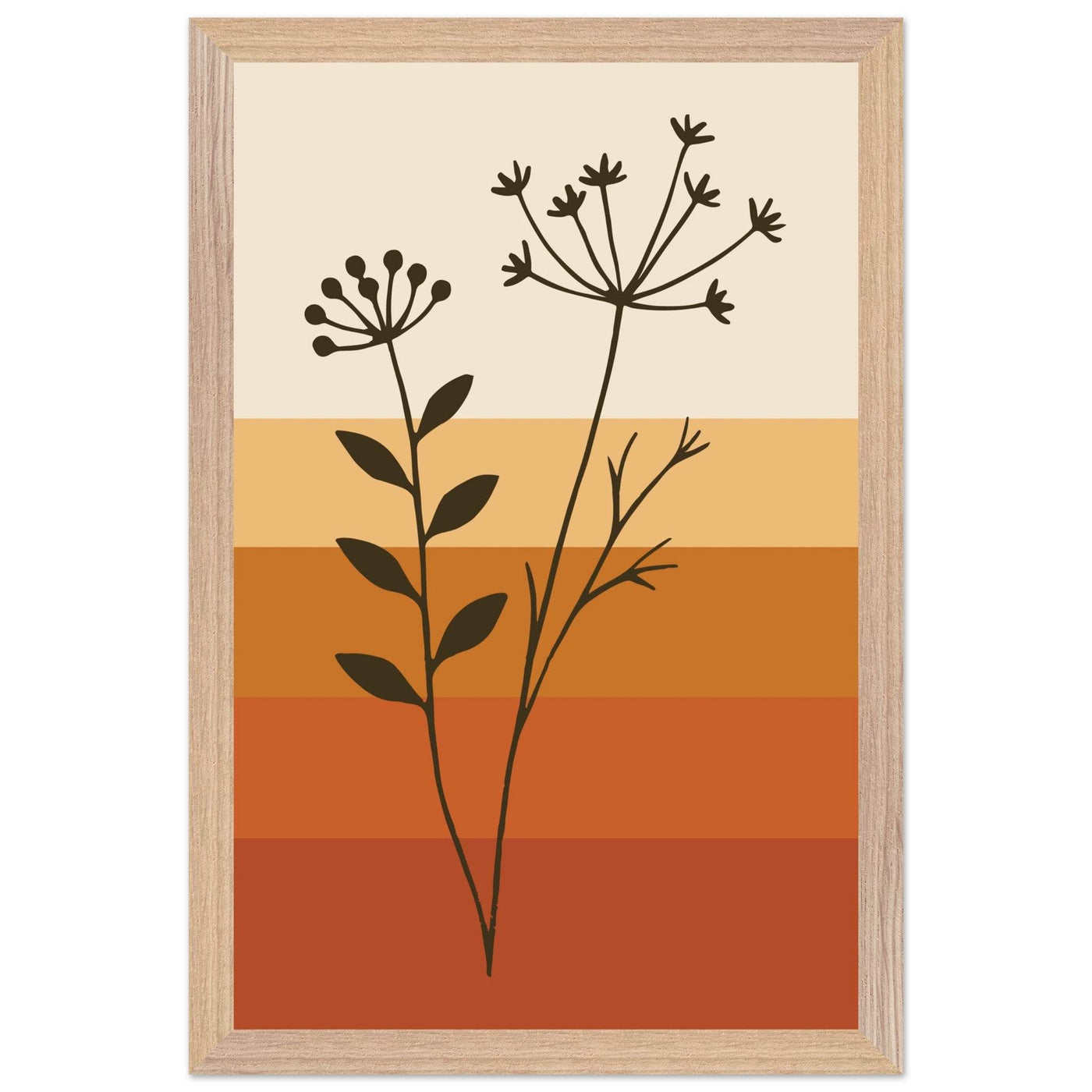 Abstract Floral Earth Tones - Vibrantwalls