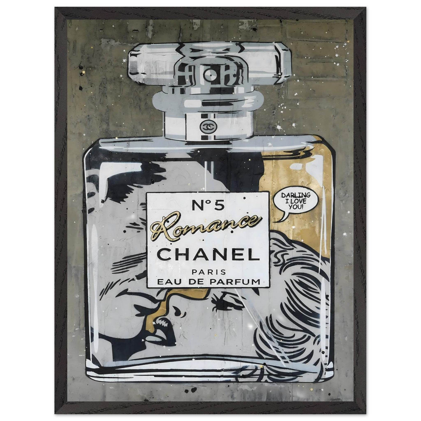 Chanel No. 5 Pop Art Print: Iconic Perfume Art with a Comic Twist, Framed in Your Choice of Style - Vibrantwalls