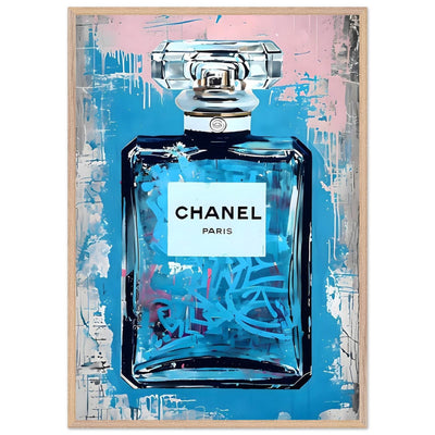 Abstract Chanel No. 5 Art Print in Mounted Frame - Iconic Glamour for Modern Decor - Vibrantwalls