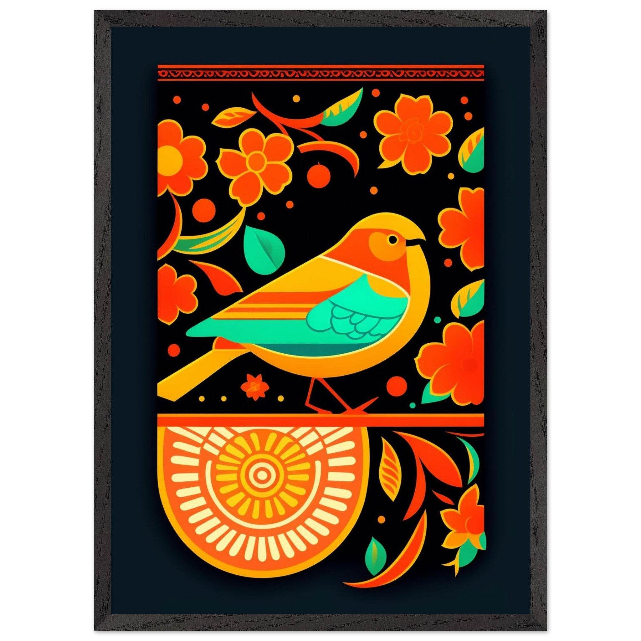 Vibrant Folk Bird Art - Vibrantwalls