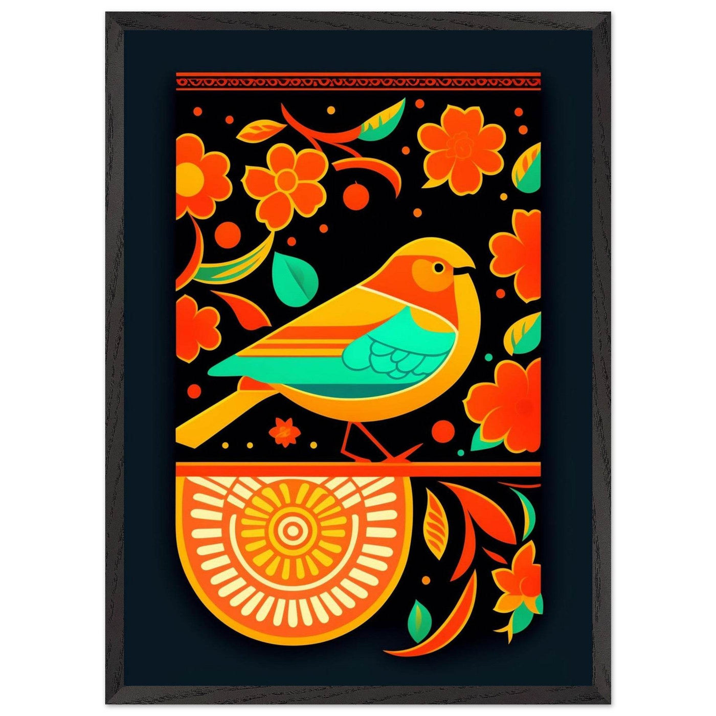 Vibrant Folk Bird Art - Vibrantwalls