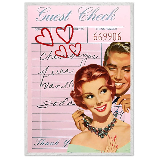 Retro Romance Guest Check - Vintage-Inspired Retro Guest Check for Memorable Events - Vibrantwalls