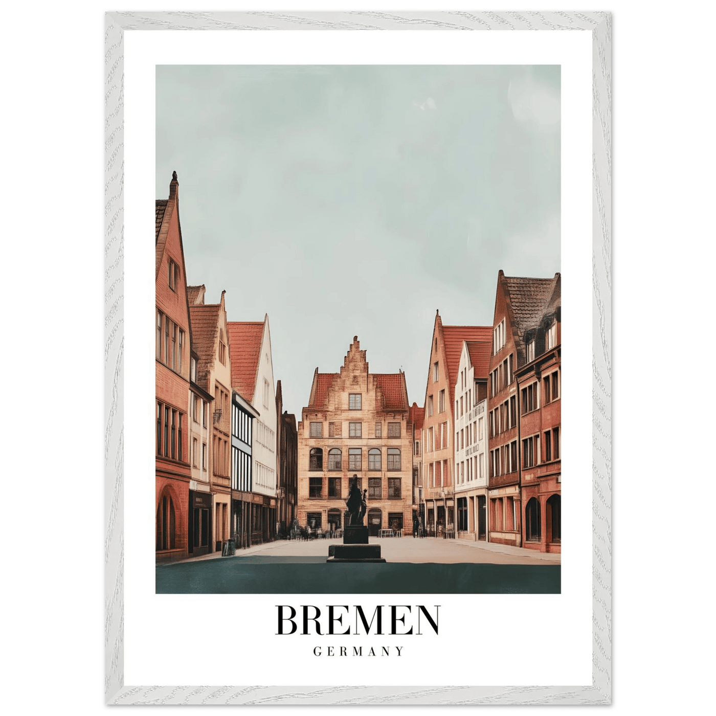 Bremen Germany Framed Poster – Vintage Cityscape Wall Art with Customizable Wooden Frame - Vibrantwalls